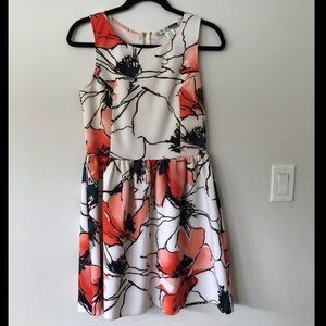 Modern Floral Print Dress